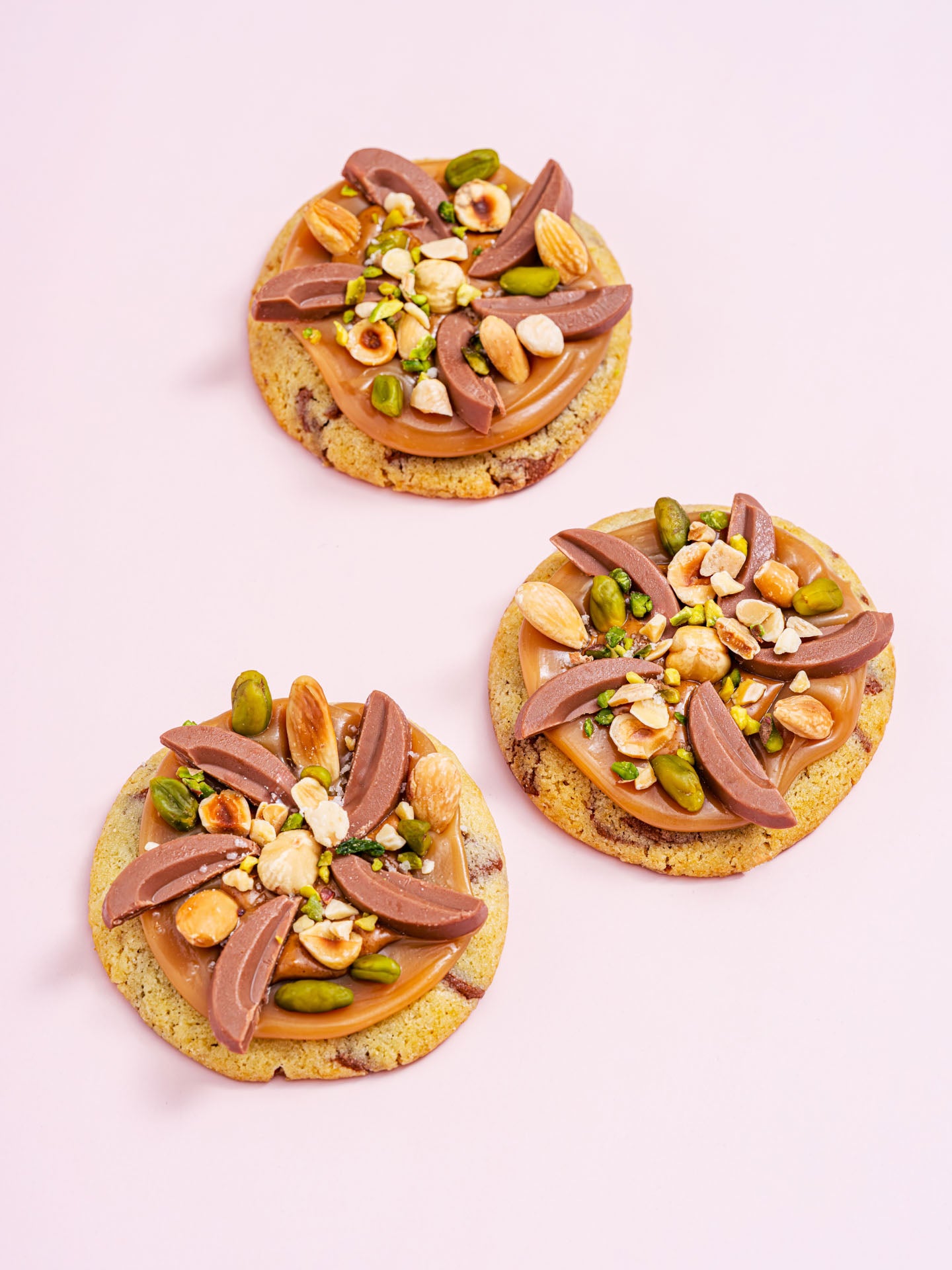 cookie garni pistache caramel noisette